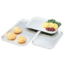 OBLONG SERVING TRAYS, STAINLESS STEEL - 17 1/8