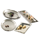 HAMMERED DESIGN TRAYS, 18/8 STAINLESS STEEL - 13.25