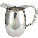 PITCHER, BELL SHAPED, HALLOW HANDLE, STAINLESS STEEL - 2 QT. (64 OZ.) BELL PITCHER WITHOUT ICE GUARD, STAINLESS STEEL, 5