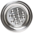CIRCLE CENTER TRAYS WITH WIDE RIM, STAINLESS STEEL - 18