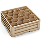 20 HEXAGON COMPARTMENT CLOSED WALL RACK WITH 2 EXTENDERS, BEIGE