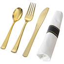 SERVING CUTLERY, GOLD DISPOSABLE PLASTIC - 7.25
