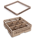 9 SQUARE COMPARTMENT BASE RACK WITH 2 EXTENDERS, BEIGE