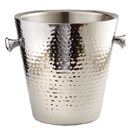WINE BUCKET, DOUBLE WALL, HAMMERED, STAINLESS STEEL