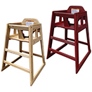 HIGH CHAIRS, KNOCKED DOWN, RUBBERWOOD - NATURAL