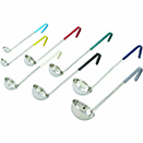 LADLE, MEASURING LADLES, ONE PIECE, COLOR CODED HANDLES, STAINLESS  - 8 OZ., 16.5