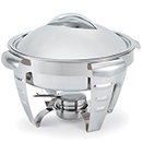 MAXIMILLIAN STEEL™ ROUND CHAFERS, LIFT OFF LID, STAINLESS