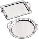 SERVING TRAYS WITH HANDLES, 18/10 STAINLESS STEEL - 22