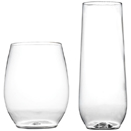 STEMLESS GLASSES, CLEAR DISPOSABLE PLASTIC - 12 OZ STEMLESS GOBLET, 64 EACH