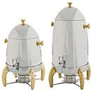 VIRTUOSO COFFEE URNS, STAINLESS WITH GOLD ACCENTS