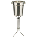 WINE BUCKET AND STAND, MIRROR FINISH STAINLESS STEEL