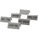 SIGNS, STAINLESS STEEL - DECAF