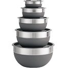 STAINLESS STEEL MIXING BOWL SET W/ PLASTIC LID