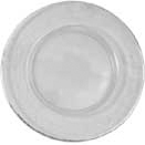 GLASS CHARGER PLATE, PLAIN RIM WITH SILVER EDGING DESIGN, SET/4